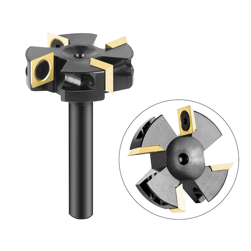 SpeTool Planfräser 8mm Schaft 40mm Durchmesser Hobelfräser für Oberfräse Wendeplatten spoilboard 4 F