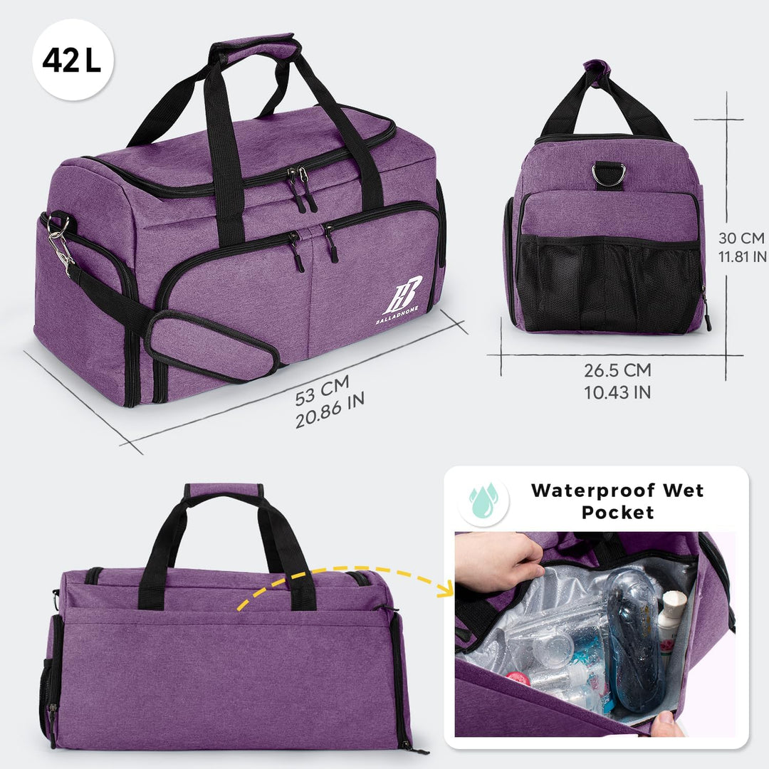 Sporttasche Reisetasche für Damen und Herren Trainingstasche Gym Bag mit Schuhfach und Nassfach Duff