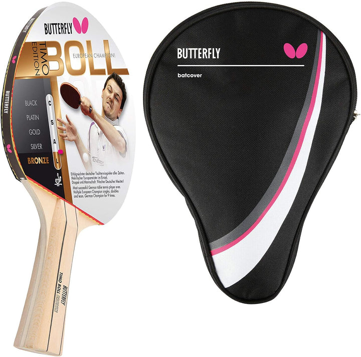Butterfly Timo Boll Bronze Tischtennisschläger + Tischtennishülle Drive Case | Tischtennisschlägerse