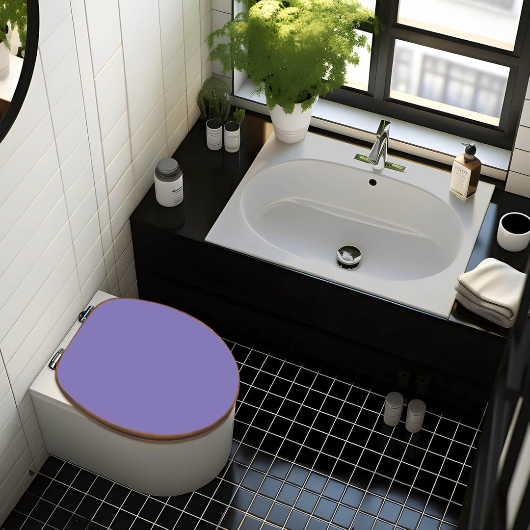 banjado® Design WC Sitz Bambus Absenkautomatik mit Farbe Lavendel/Toilettendeckel mit Absenkautomati