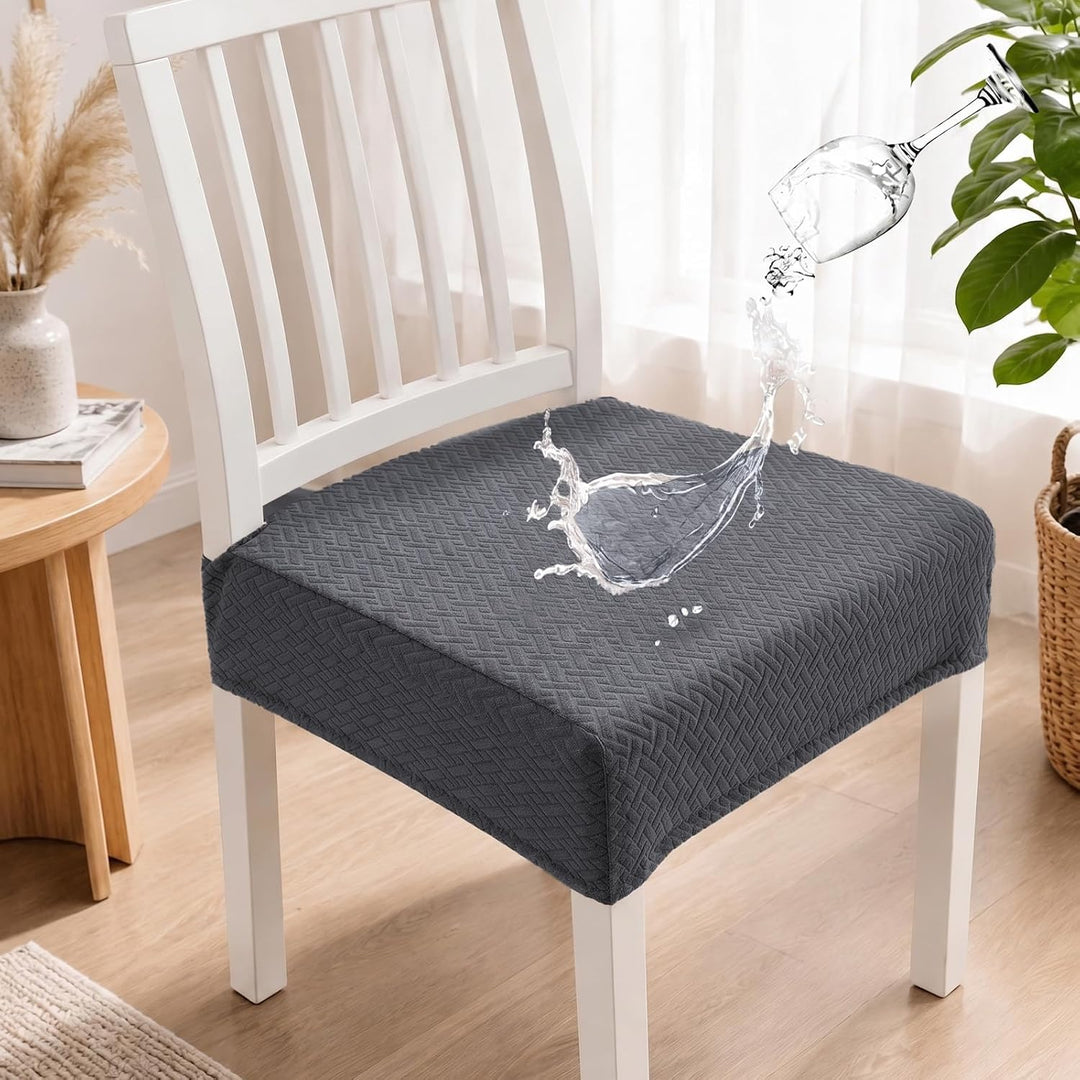 KELUINA Diamantgitter Jacquard wasserdichte Stuhl Sitzbezüge für Esszimmer Stretch Stuhl Sitzkissen