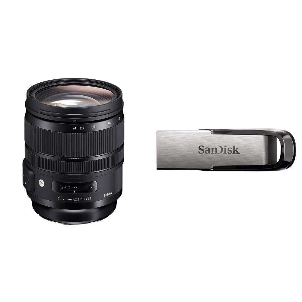 Sigma 24-70mm F2,8 DG OS HSM Art Objektiv für Canon EF Objektivbajonett & SanDisk Ultra Flair USB 3.