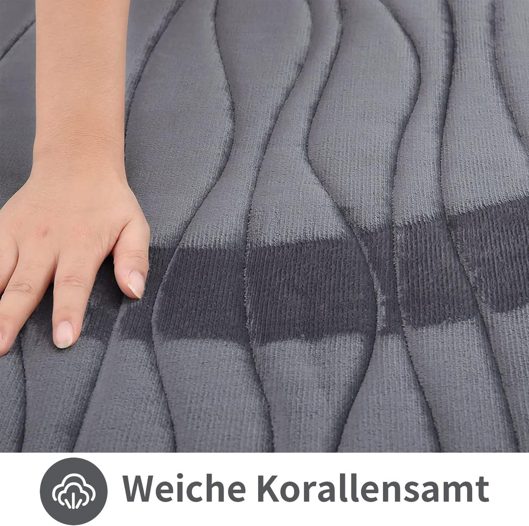 Homaxy Badematten Set 2 teilig Memory Foam Saugfähige Badteppich Set rutschfeste Waschbar Badvorlege