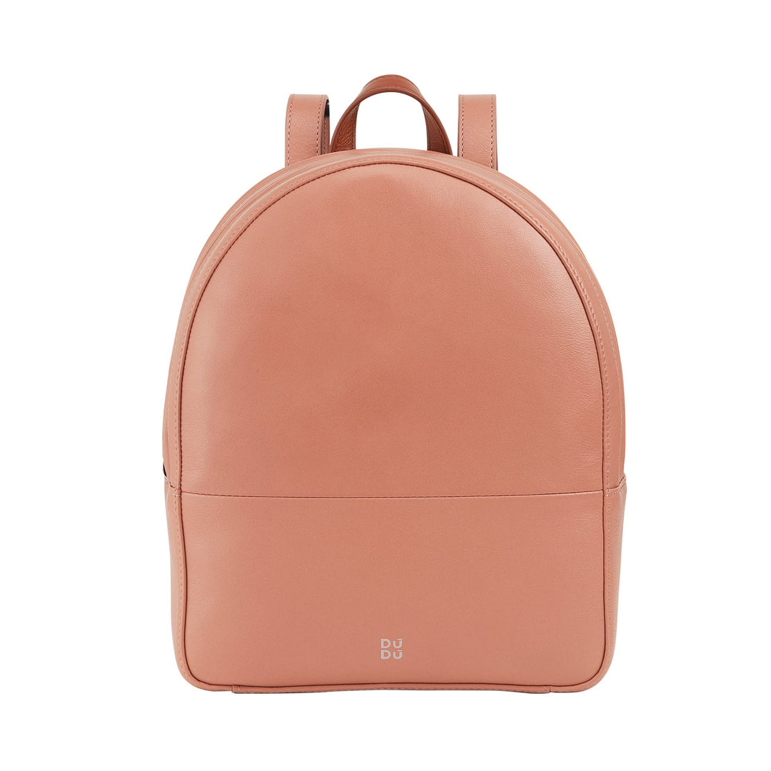 DUDU Rucksack Damen Bunt Sommerlich aus weichem Leder Rucksack Multicolor mit doppeltem Reissverschl