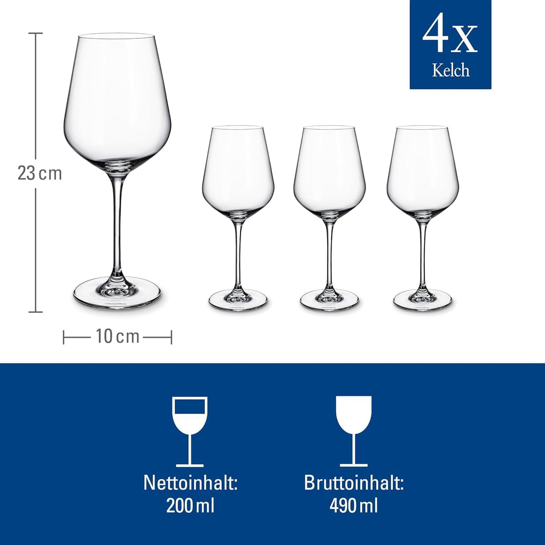 Villeroy &amp; Boch 11-3667-8110 La Divina Rotweinkelch, Glas, transparent, 4 Stück (1 Packung) (Verpack