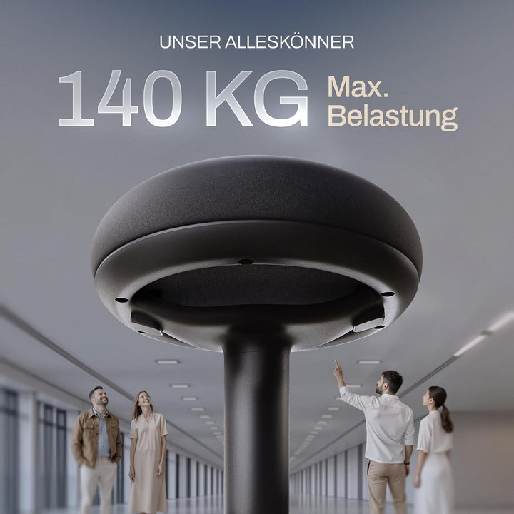 Bürohocker ergonomisch [Zertifiziert] 2in1 Sitzhocker & Stehhocker höhenverstellbar | Ergonomischer
