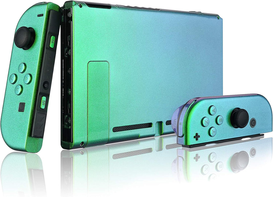eXtremeRate Hülle Case für Nintendo Switch Joycon/Konsole, Rückgehäuse&Kickstand für Switch Console,