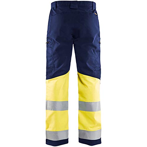 Blaklader 15511811 Hochsichtige Hose mit Stretch, Marineblau/Gelb, grootte D88, D88