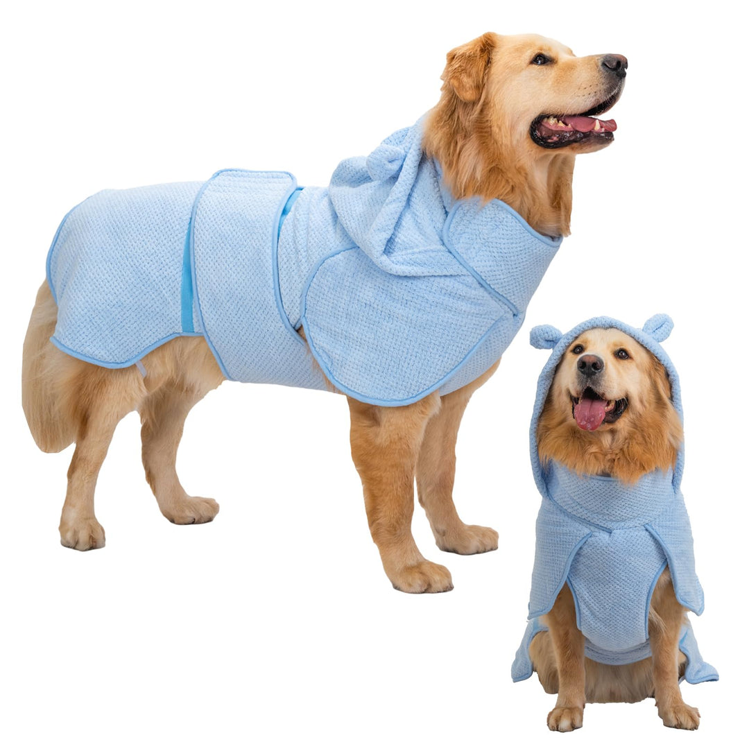 Bademantel Hund für Mittelgrosse/Grosse Hunde, Zweischichtig Verdickte Trockentücher für Hunde, Mikr