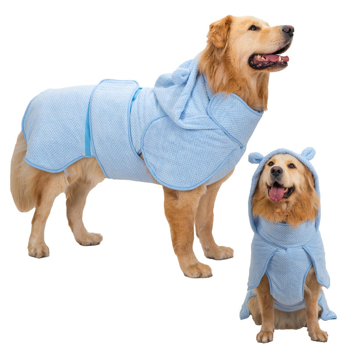 Bademantel Hund für Mittelgrosse/Grosse Hunde, Zweischichtig Verdickte Trockentücher für Hunde, Mikr