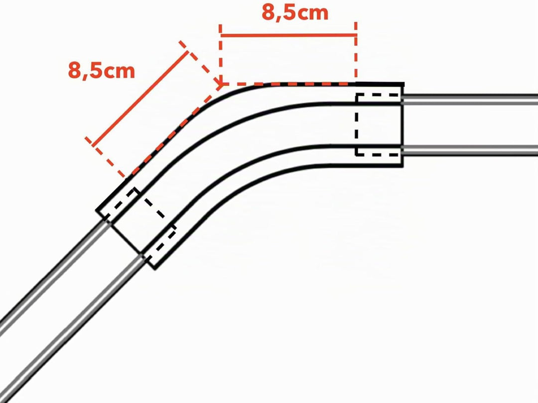 ABALON Angle, 90º oder 135º, Weiss, mit artikuliertem Master Carrier, elektrische vorhänge, elektris