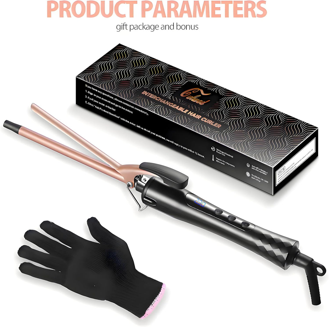 Culwad Lockenstab Kleine Locken, 9mm Keramik Lockenstab Dünn für Kurze/Mittlere Haare, Afro Locken K