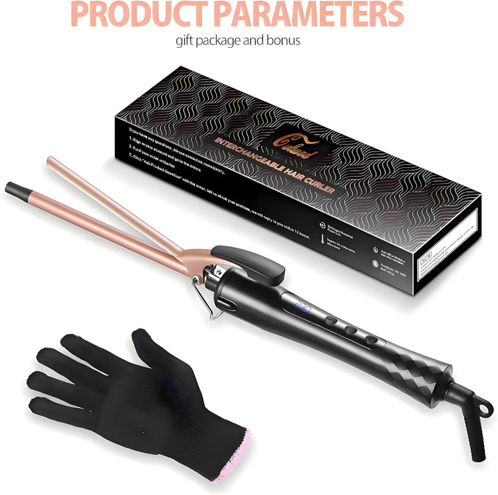 Culwad Lockenstab Kleine Locken, 9mm Keramik Lockenstab Dünn für Kurze/Mittlere Haare, Afro Locken K