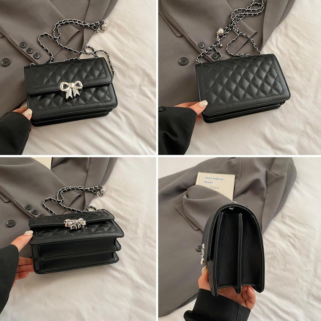 Travistar Damen Umhängetasche Kleine - Kette Schulterriemen Crossbody Bag - Lingge Tasche Schulterta