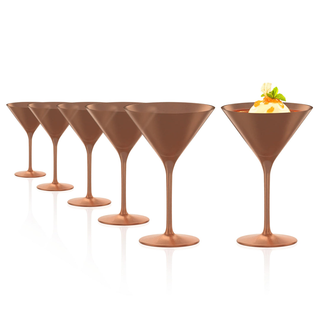 Stölzle Lausitz Cocktailschale Elements 240ml I Martini Gläser 6er Set I bronze I Cocktailgläser spü