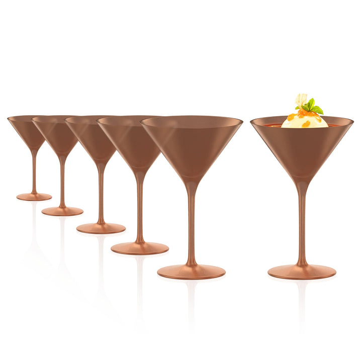Stölzle Lausitz Cocktailschale Elements 240ml I Martini Gläser 6er Set I bronze I Cocktailgläser spü