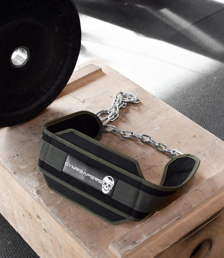 Gymreapers Dip-Gürtel mit Kette für Gewichtheben, Klimmzüge, Dips – robuste Stahlkette für zusätzlic