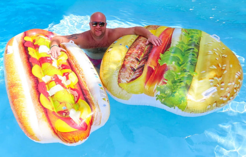 Toyland® Giant Hot Dog Aufblasbarer Poolschwimmer – 180 cm x 89 cm – Sommer Strand & Pool Lilo