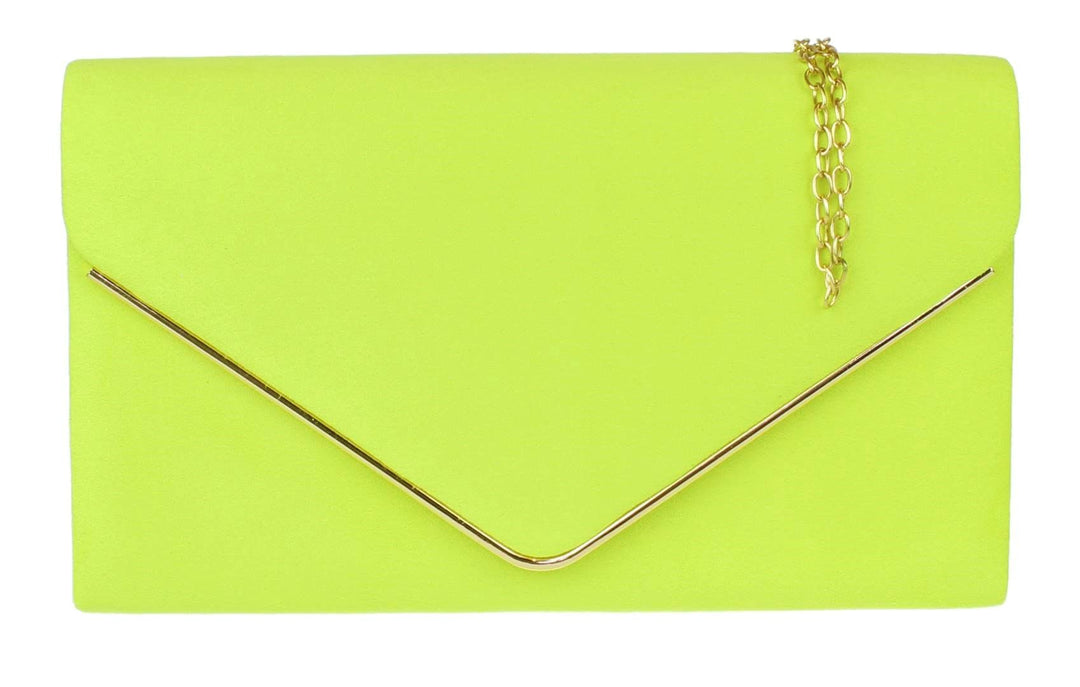 Girly Handbags Faux Suede Clutch Bag Umschlag Metallic-HandtascheKalk, Kalk