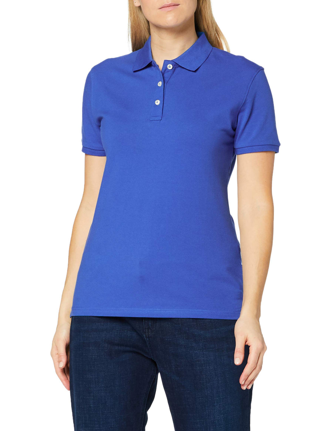 CliQue Damen Premium Polo Shirt Polohemd, Blau (Königsblau), Small