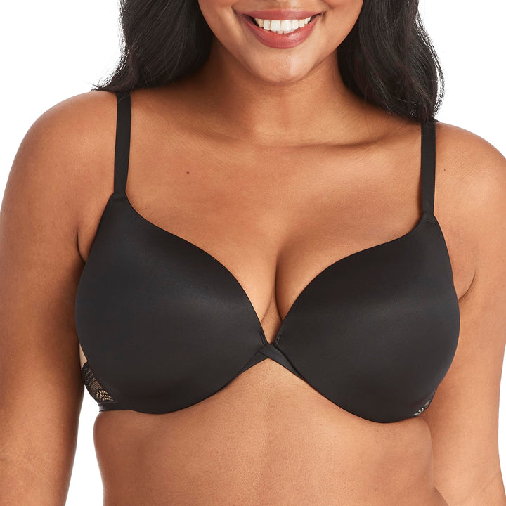 Maidenform Bügel Demi BH, Bester Push Up BH mit Wonderbra Technologie, Glättender Spitzenbesatz BH m
