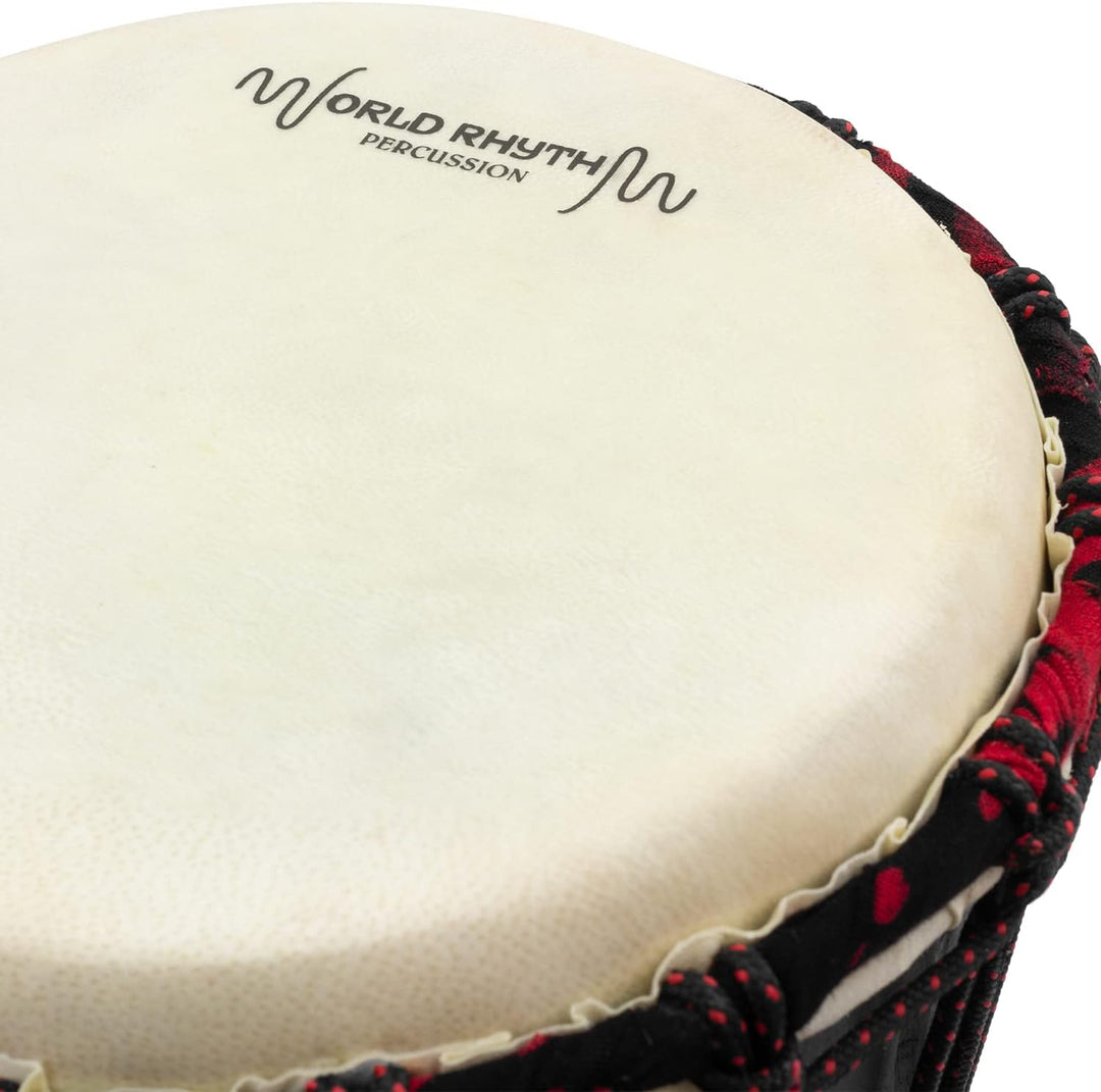 World Rhythm MDJ005 17,78 cm Djembe Student Serie Schwarz 7 Zoll Mit Seil aus Holz, Schwarz 7 Zoll M