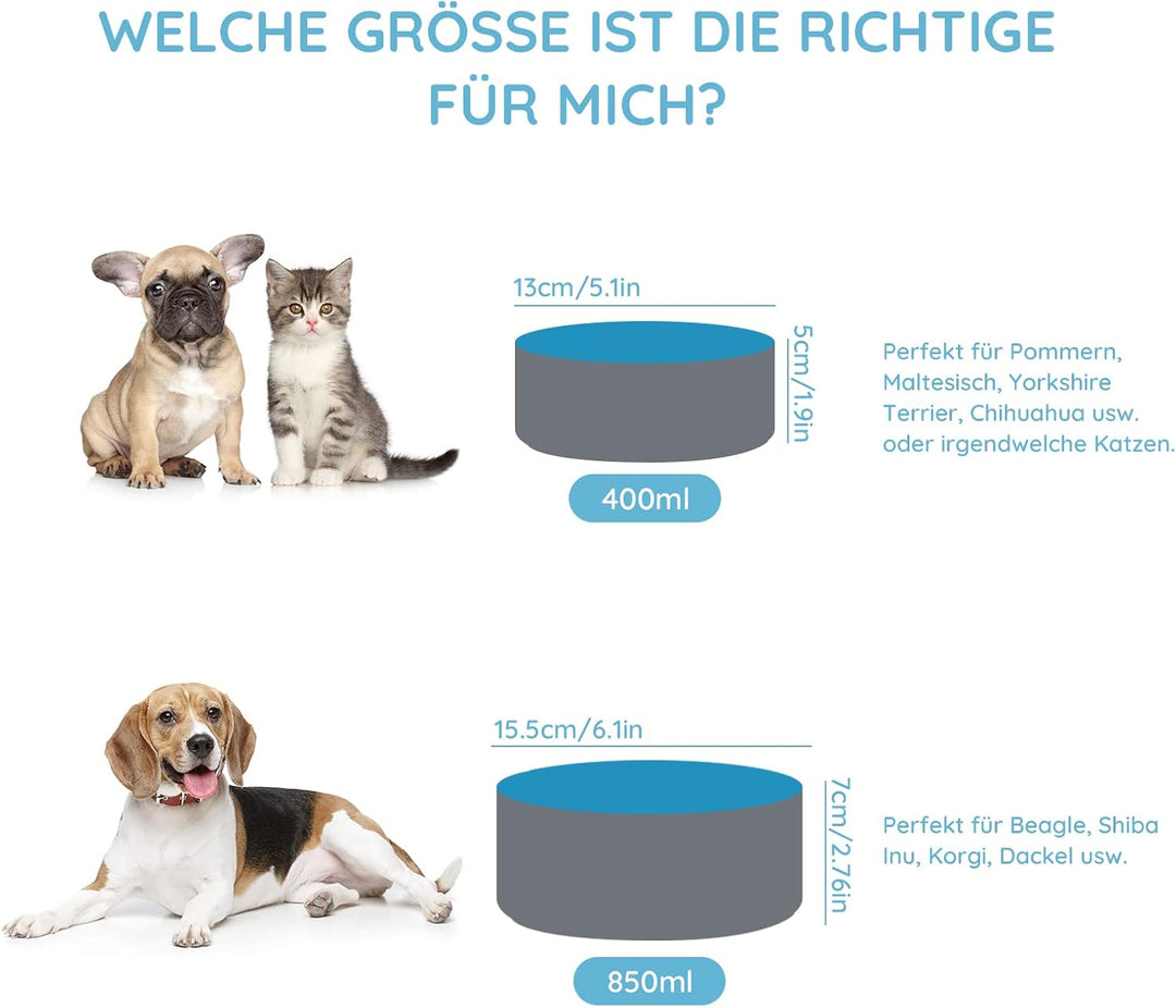 SPUNKYJUNKY Hundenapf Keramik Doppel Futternapf Katzennapf Wassernapf Fressnapf mit Bambus Ständer f