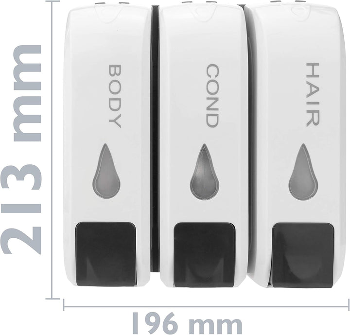 PrimeMatik - Seifenspender für Dusche und Wandhalterung. 3 x nachfüllbarem Pumpe Einzelspender