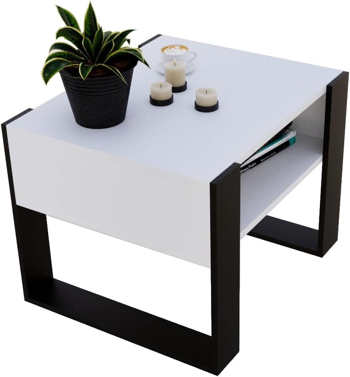 MRBLS Couchtisch – modernes rustikales Design – Wohnzimmer-Tisch Beistelltisch Kaffeetisch Sofatisch