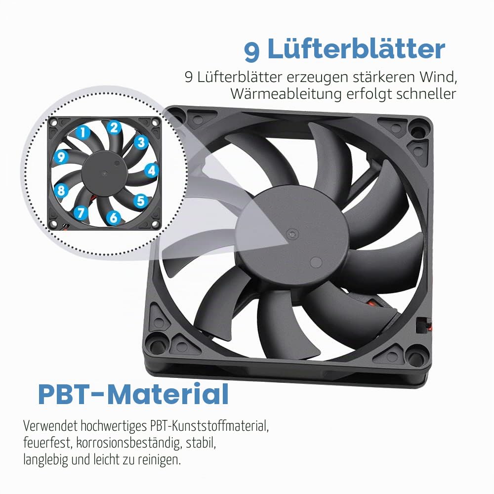 GDSTIME 80mm Lüfter 80mm Computerlüfter 80 x 15mm PC Lüfter Dual Kugellager 8CM Gehäuselüfter 12V Lü