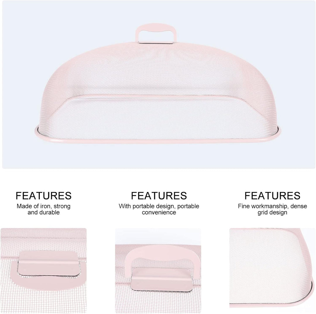 Happyyami Tischtuch Metall 1Pc Mesh Food Covers Mahl Fliegenhaube Fliegenhaube Partyzubehör Rosa, Ro