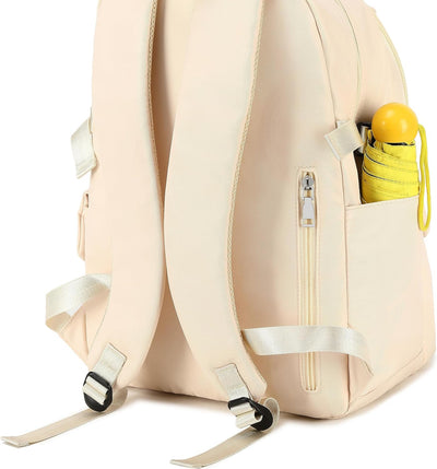 Ternbay Mädchen Schulrucksack Frauen Laptop Rucksack Niedliche Schultasche für Mädchen Crème Creme,