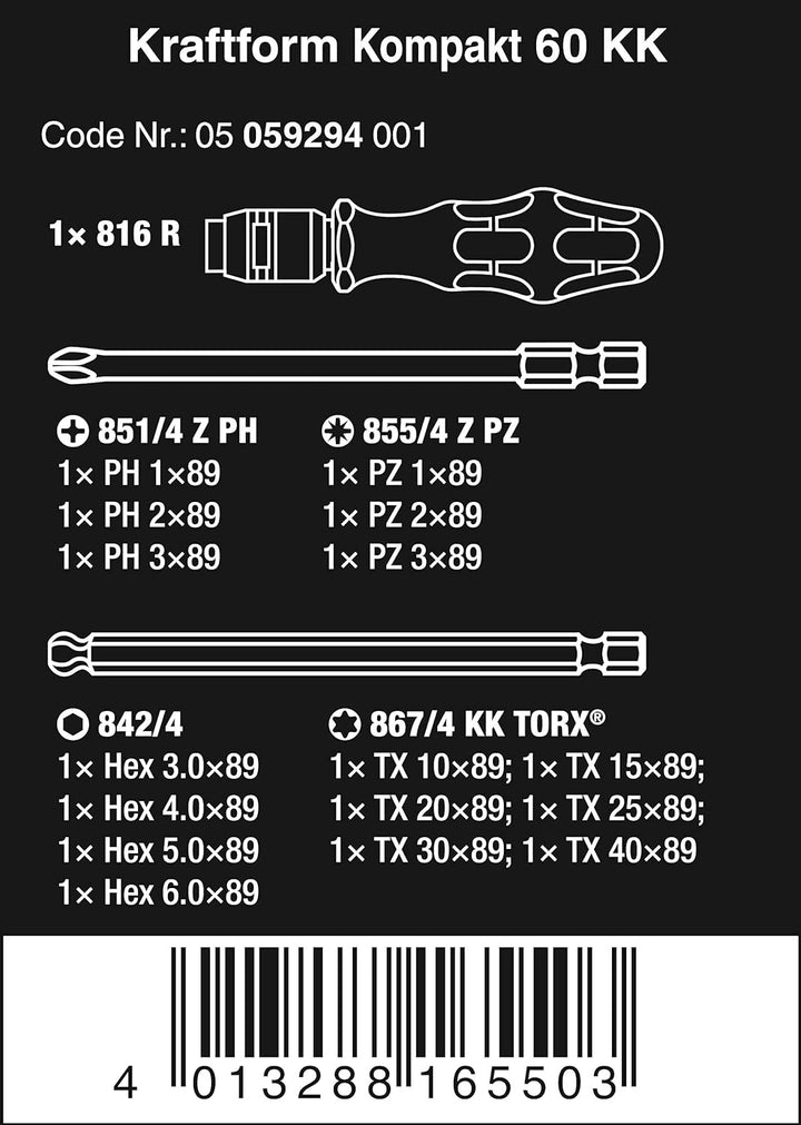 Wera Kraftform Kompakt 60 KK, 17-teilig, 05059294001
