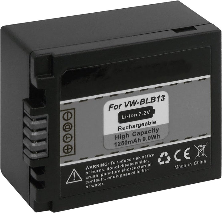 Ersatz-Akku + Ladegerät (KFZ, Netz) kompatibel mit Panasonic DMW-BLB13, BLB13E für Lumix DMC-G1, G2,