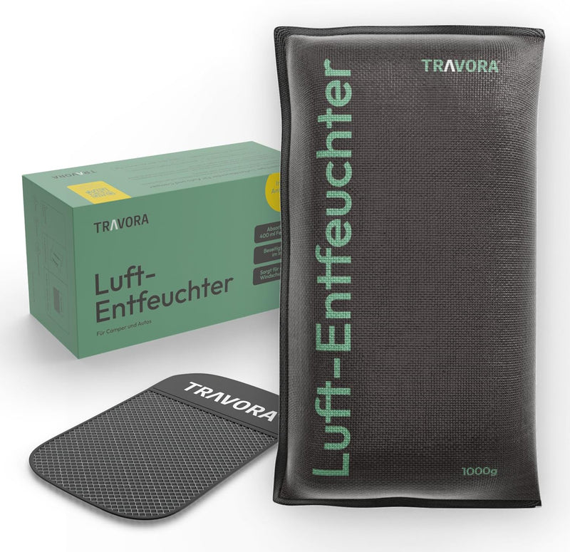 TRAVORA Luftentfeuchter Auto Kissen 1 kg mit Anti-Rutsch Pad - Entfeuchter Auto - Luftentfeuchter Au