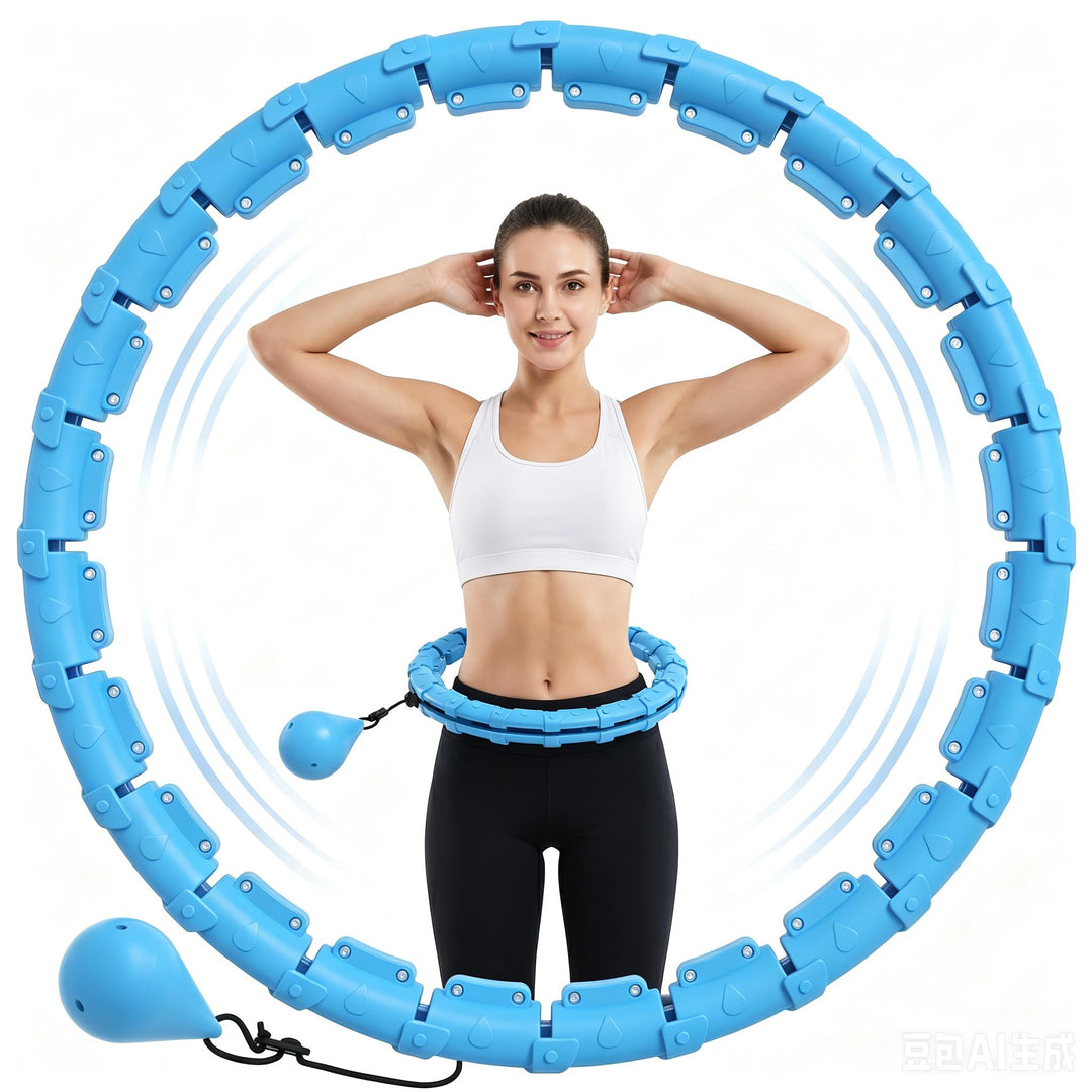 Smart Hula Hoop mit Gewicht 0.36kg, 32 Knoten Verstellbar 57-165 cm, Hula Hoop Reifen mit Gewicht zu