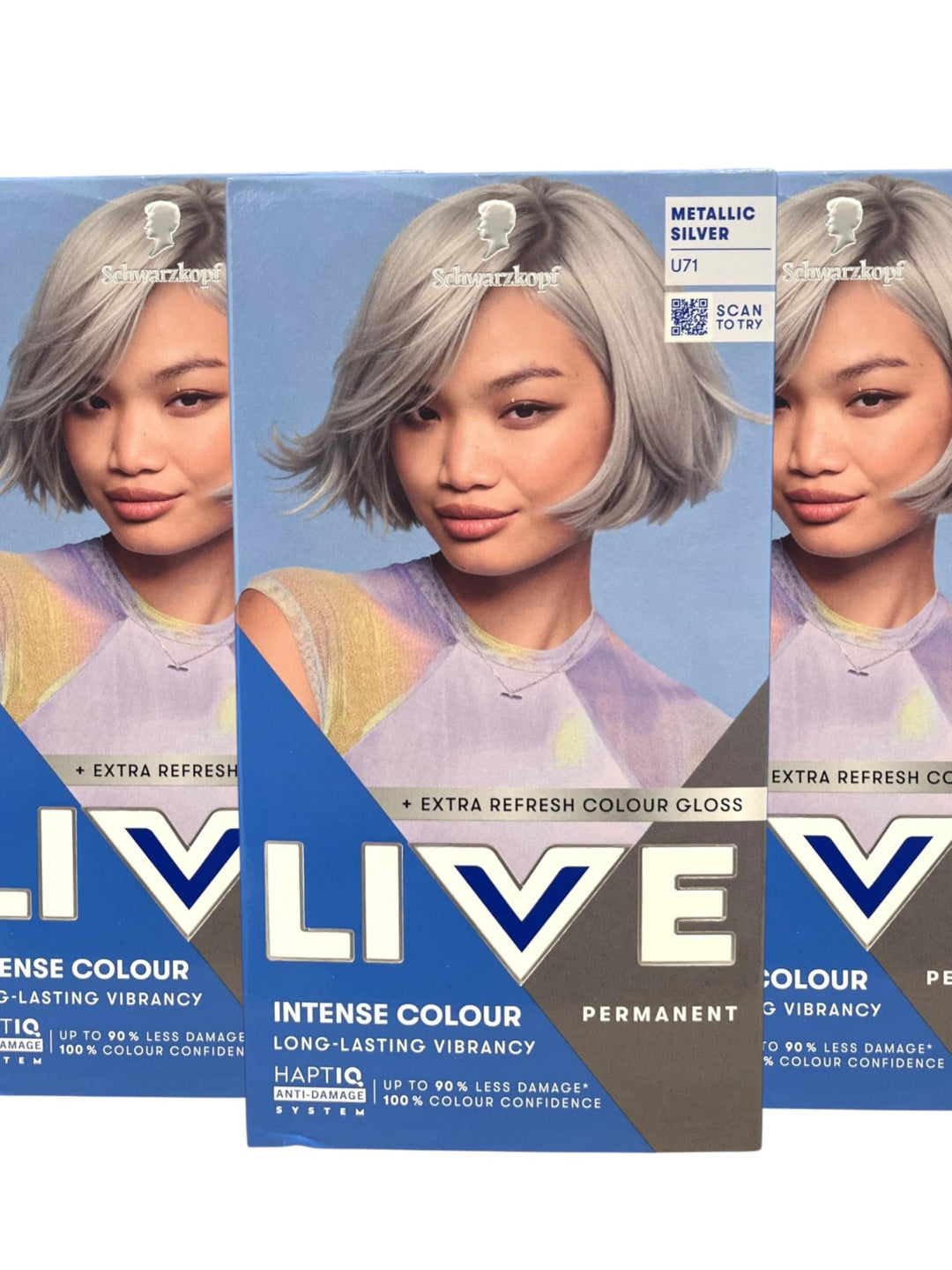 Schwarzkopf Live U71 Intense Colour Pack of 3 U71 Metallic Silver 3 stück (1er Pack), U71 Metallic S