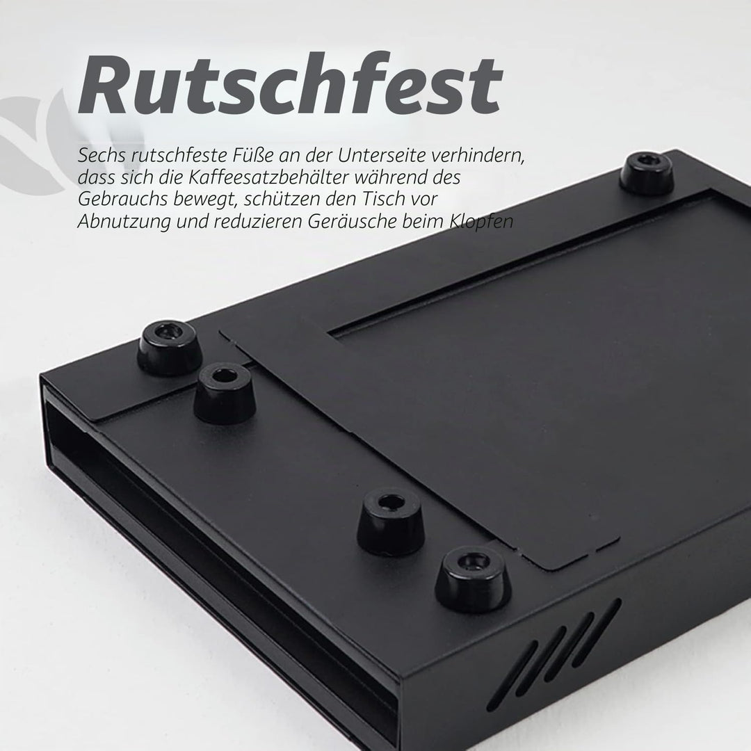 Pulverbox für Kaffeerückstände kaffee abklopfbehälter Kaffeetisch-Klopfboxen aus Edelstahl mit Schub