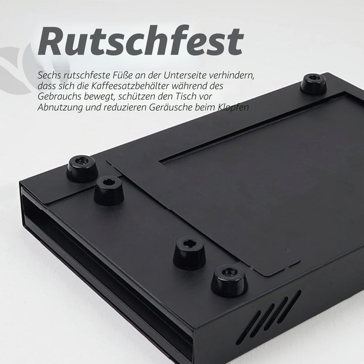 Pulverbox für Kaffeerückstände kaffee abklopfbehälter Kaffeetisch-Klopfboxen aus Edelstahl mit Schub