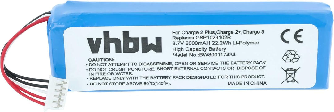 vhbw Akku kompatibel mit JBL Charge 2 Plus, Charge 2+, Charge 3 (2015) Bluetooth Lautsprecher Ersatz