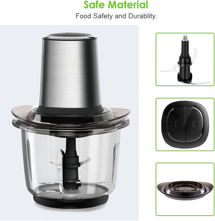 Zerkleinerer Küche Elektrisch, Multizerkleinerer Elektrisch 400W mit 1.5L Glasbehälte, Food Processo