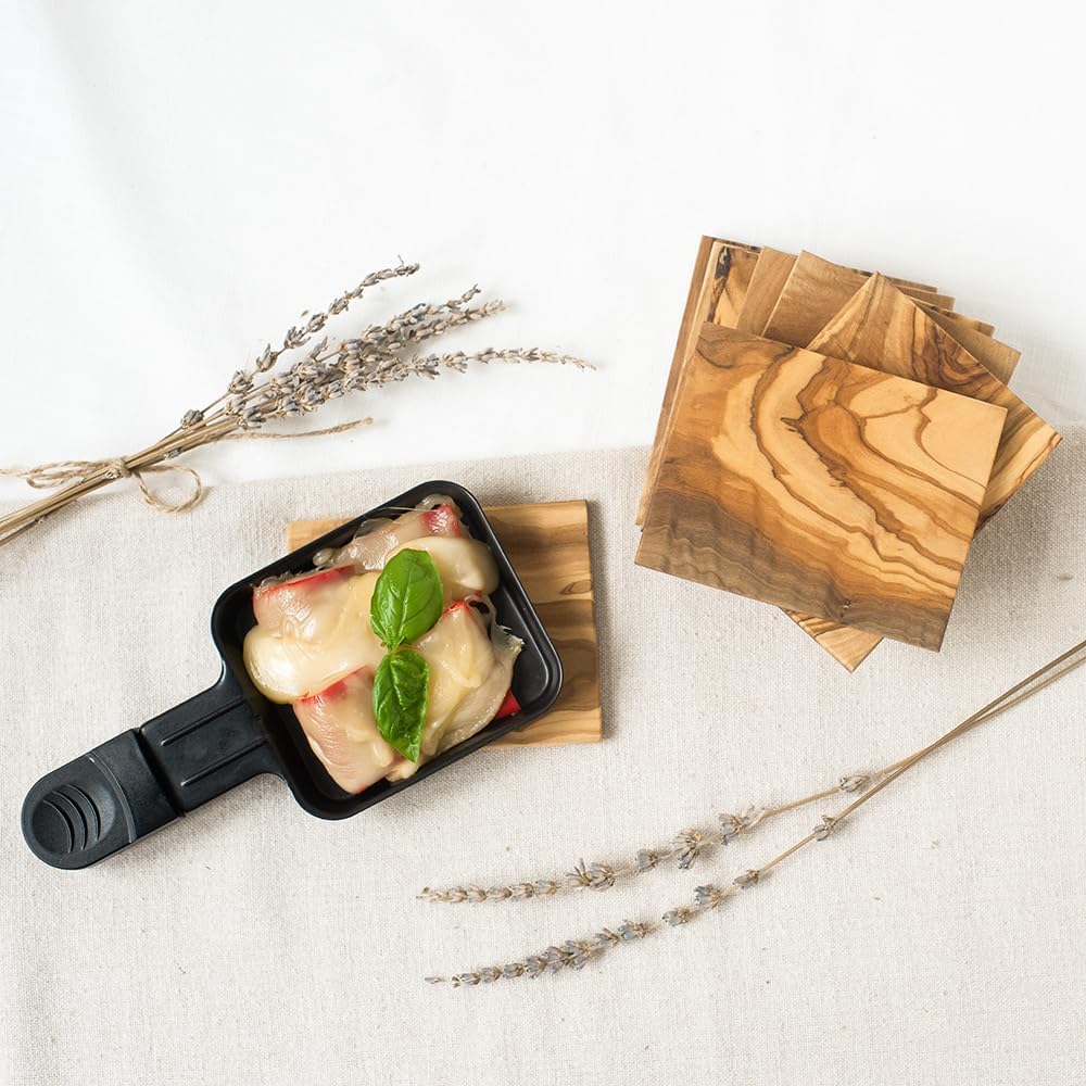 HOFMEISTER® Raclettebrettchen 8er Set, aus Olivenholz, 13 cm 1 8er Set Raclette-untersetzer | 13 Cm,