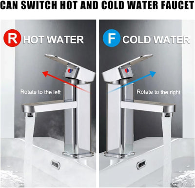 Wasserhahn Bad, Warm- und Kaltwasserhahn Waschtischarmatur Silber, Armatur Mischbatterie Waschbecken