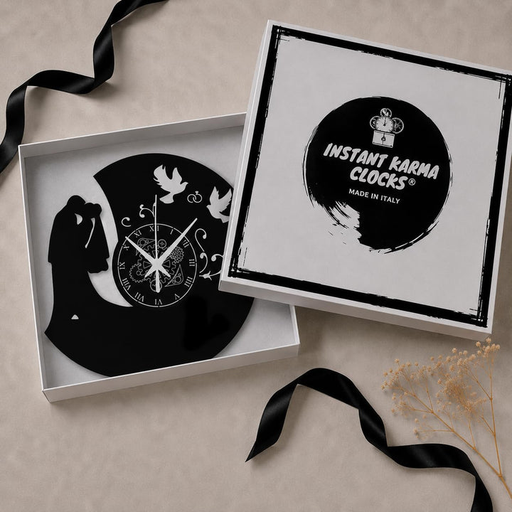 Vinyl Wanduhr Vintage Handgemache Schallplatten-Design Dekor Verheiratet Hochzeit Freunde