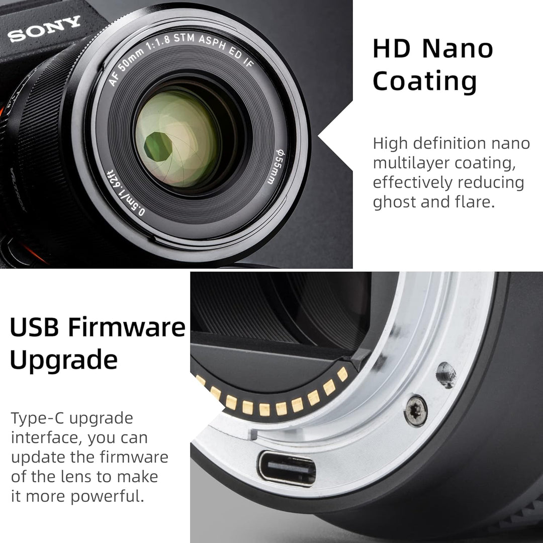 VILTROX AF 50mm F1.8 FE-Mount Vollformat Objektiv Autofokus Standard Festbrennweite Objektiv Kompati