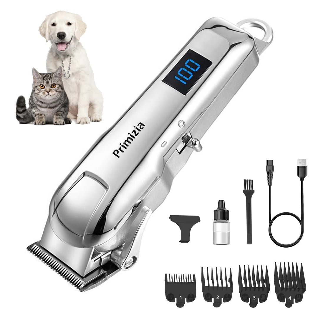 Primizia Hundehaarschneidemaschine Professionelle Kabellose, Wiederaufladbar,Hunderasierer,Schneidem