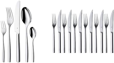WMF Palma Besteck Set 12 Personen, Essbesteck 60 teilig & Nuova Steakbesteck 12-teilig, für 6 Person
