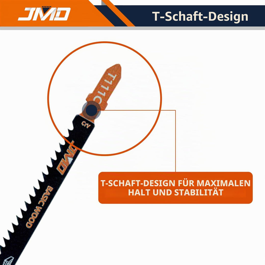 JMD 30 x T111C Holz Stichsägeblätter Set 100mm 8TPI Sägeblätter Stichsäge für Holz und Kunststoffsch