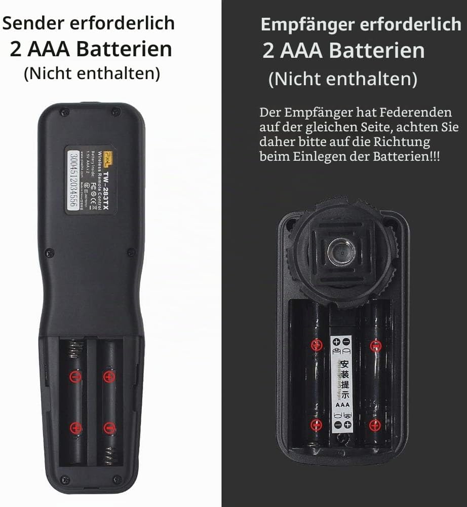 Fernauslöser Kompatibel für Nikon, PIXEL TW-283 DC2 Funk Fernauslöser Kabellos Drahtauslöser Timer F