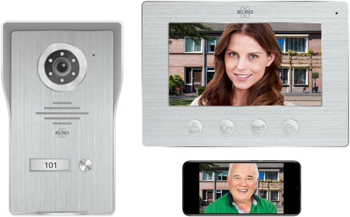 ELRO DV4000IP DV4000 Video Türsprechanlage, Grau, 1 Appartment Mit App 1 Appartment, Mit App 1 Appar